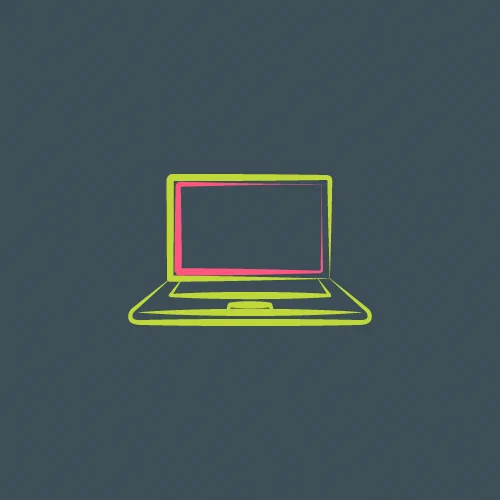 An open laptop.