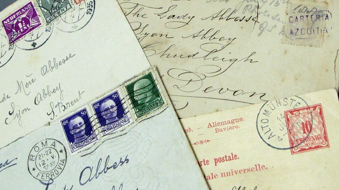 Four envelopes addressed to the Lady Abbess of Syon Abbey