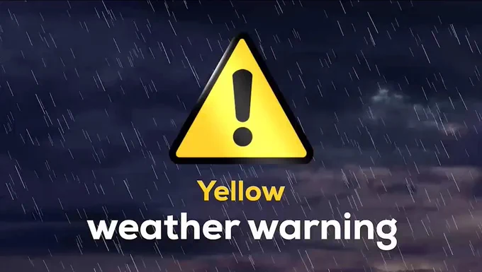 stormy background with yellow alert for a  weather warning