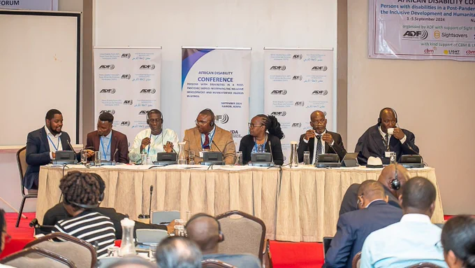 ICJ Legal Adviser Wilson Macharia moderating a panel discussion at the African Disability Conference. Photo credit: African Disability Forum
