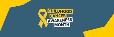 'Childhood Cancer Awareness Month' yellow ribbon image. 