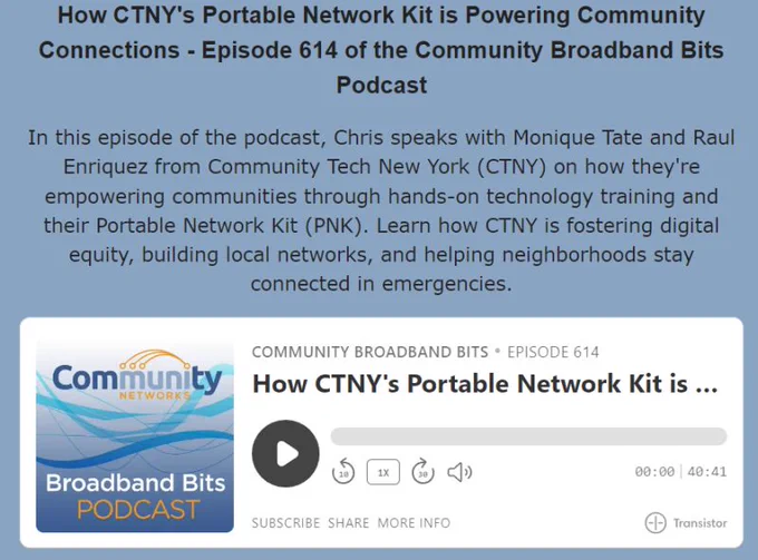 Screenshot of podcast information