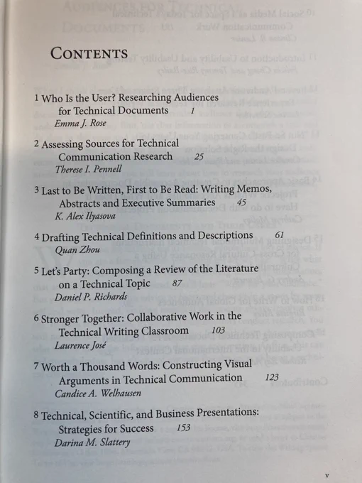 Book contents listing the first eight chapters.