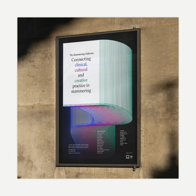 An event poster for The Stammering Collective.