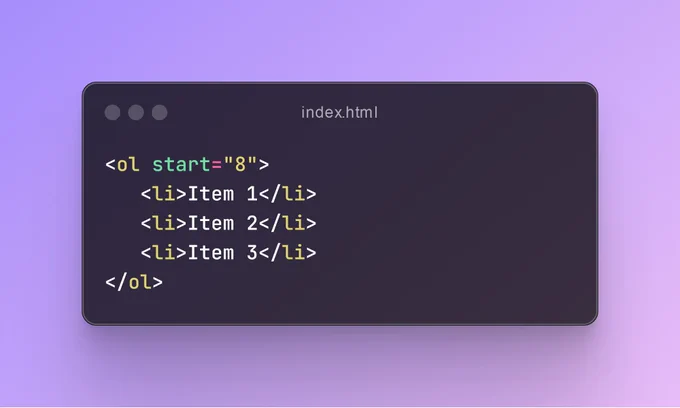 HTML start attribute
