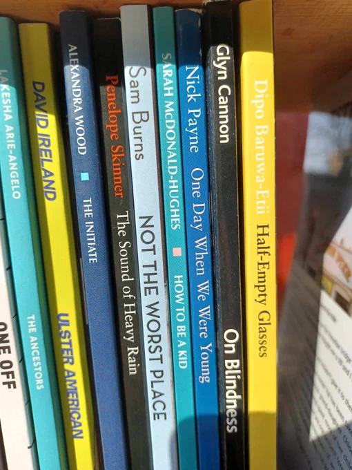 Play texts standing together in a bookshelf