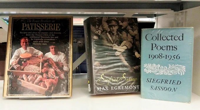 A book about Patisserie alongside the biography and collected poems of Siegfried Sassoon