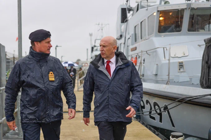 Defence Secretary John Healey on his visit to HMNB Portsmouth yesterday (05/09/24)
