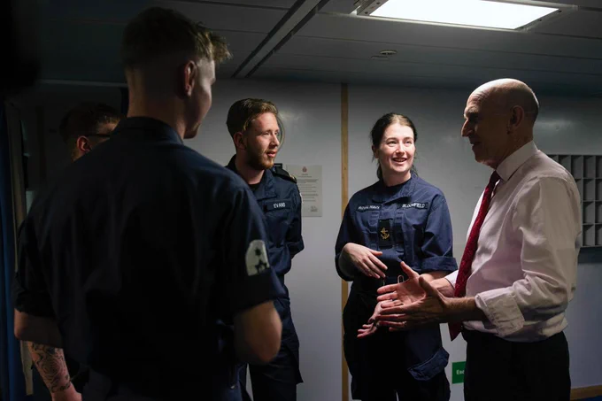 Defence Secretary John Healey on his visit to HMNB Portsmouth yesterday (05/09/24)