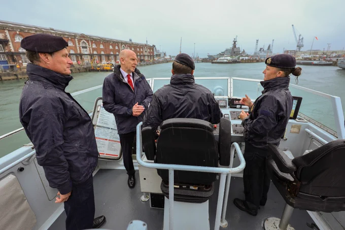 Defence Secretary John Healey on his visit to HMNB Portsmouth yesterday (05/09/24)