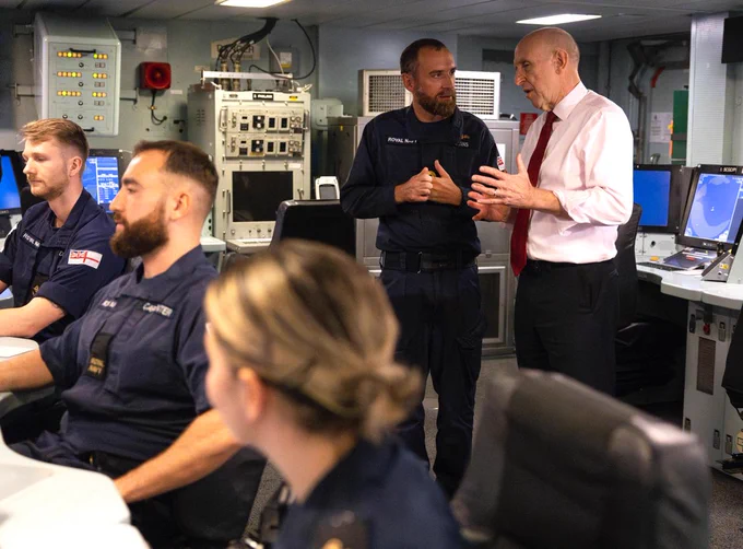 Defence Secretary John Healey on his visit to HMNB Portsmouth yesterday (05/09/24)