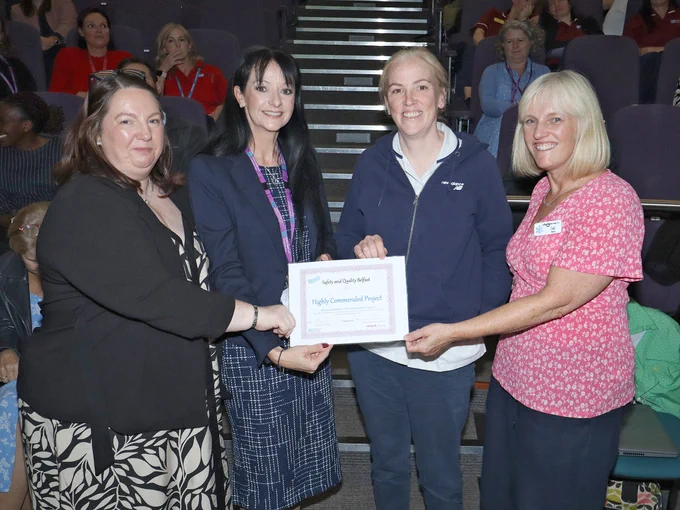 Group of staff with the Highly Commended award at the SQB Celebration