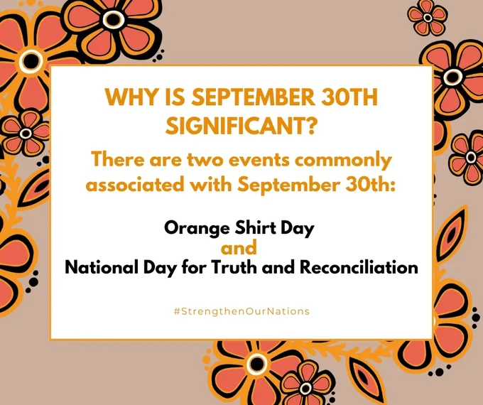 TW: readers may be triggered by the recount of Indian Residential Schools. To access a 24h National Crisis Line: 1-866-925-4419.

September 30th recognizes both #OrangeShirtDay & #NationalDayForTruthAndReconciliation.

We encourage everyone on Turtle Island to wear orange.