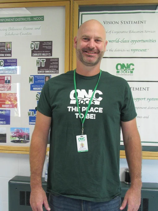 Staff member wearing ONC BOCES shirt