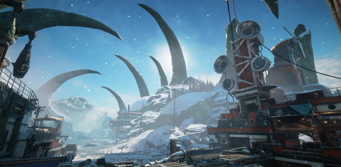 In-game Gears 5 screenshot, showcasing the art style and design work done by the Splash Damage developers.