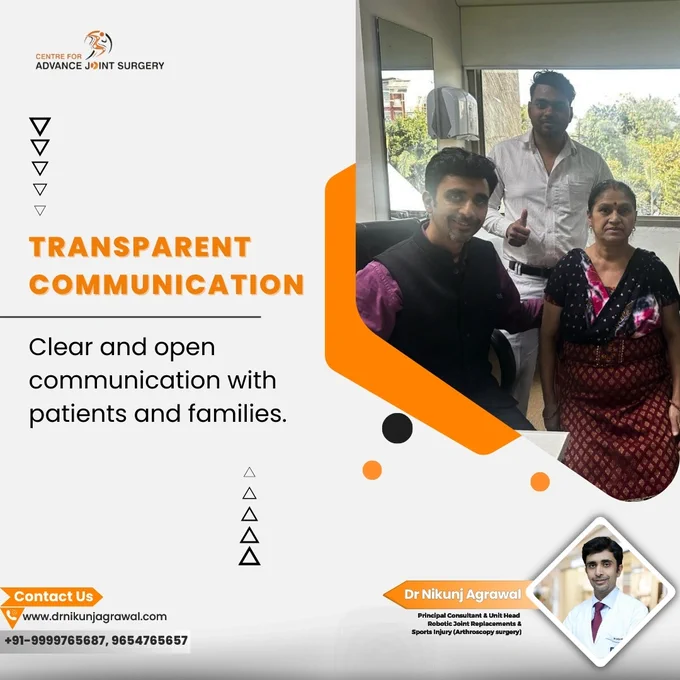 Transparent Communication: A Key to Patient Trust with Dr. Nikunj Agrawal Noida 

At the heart of exceptional care is clear and open communication. Dr. Nikunj Agrawal Noida, the best Robotic Knee Replacement Surgeon in Delhi NCR, believes in keeping patients and their families fully informed at every step of the treatment journey.

✅ Honest Discussions

✅ Clear Treatment Plans

✅ Personalized Approach

Whether it's discussing the latest robotic knee replacement options or addressing concerns, Dr. Nikunj Agrawal Noida  ensures that you understand the process, so you can make confident, informed decisions.

Your well-being, our priority!



#TransparentCommunication #DrNikunjAgrawal #BestRoboticSurgeon #PatientCare #KneeReplacement #DelhiNCR #KneeCare #jointhealth 
