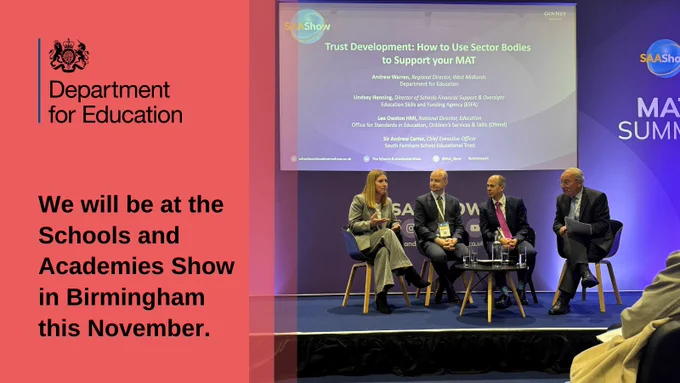 We will be at the Schools and Academies Show in Birmingham this November.