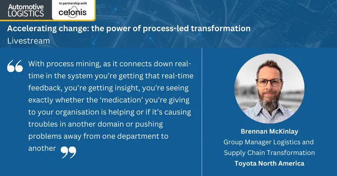 As Brennan McKinlay, Group Manager Logistics and Supply Chain Transformation at Toyota North America, emphasised, process mining helps streamline operations and boost profitability.
