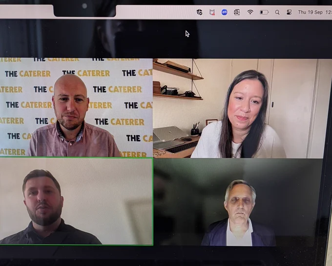 A Zoom webinar with four speakers