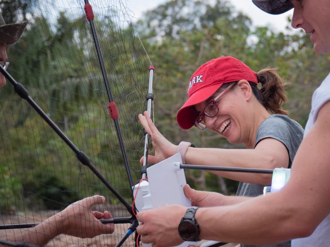 Professor Florencia Sangermano during the XPRIZE Rainforest competition.