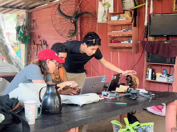 Professor Florencia Sangermano with fellow researchers during the XPRIZE Rainforest competition.