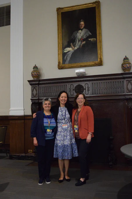 From left to right: Drs. Nisa Maruthur, Eva Tseng, and Jeanne Clark pose for a photo.