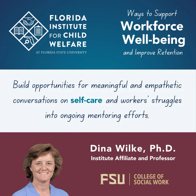 Build opportunities for meaningful and empathetic conversations on self-care and workers’ struggles into ongoing mentoring efforts
