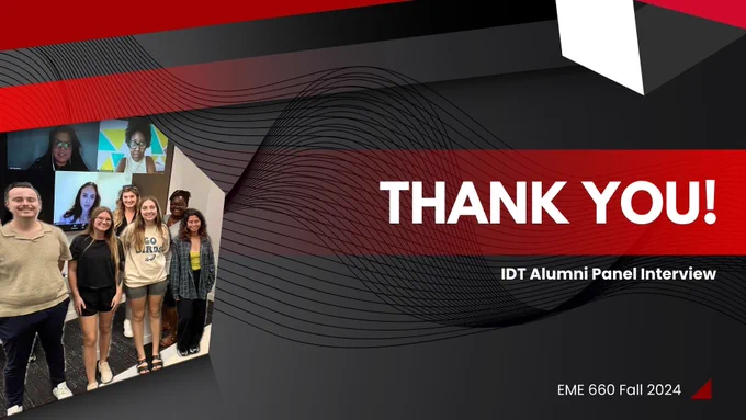 Thank you, IDT Alumni Panel!