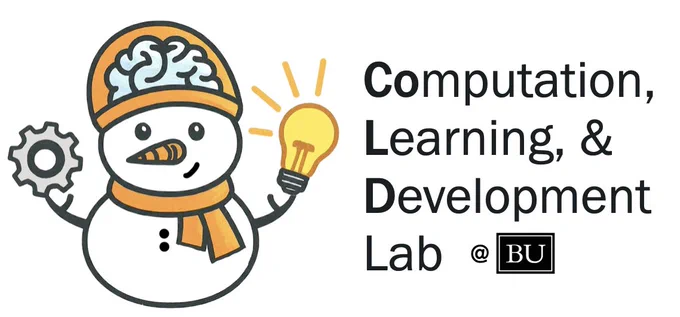 preliminary lab logo featuring a snowman holding a gear & lightbulb
