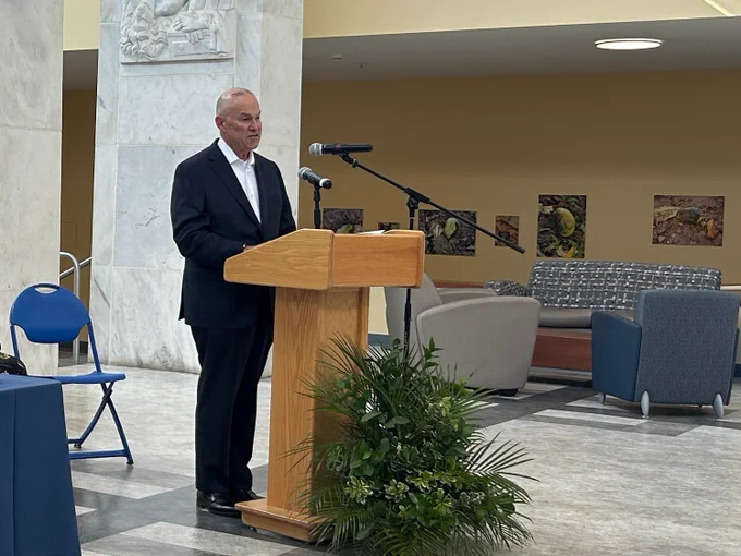 Dr. Clay Marsh delivers opening remarks.