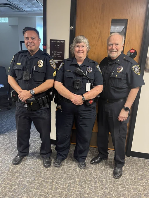 Sgt. Acevedo, Officer Vallancourt, and Deputy Chief Baker.