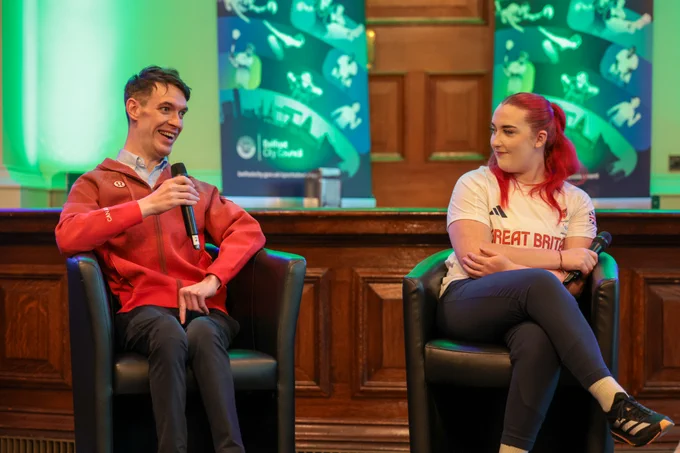 Paralympians Austen Burns and Katie Morrow.