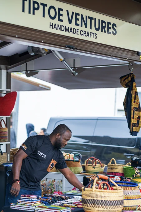 Tiptoe Ventures offering African crafts at Northampton Market Square