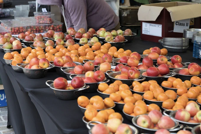 Colourful array of fruit at Northampton Market Square