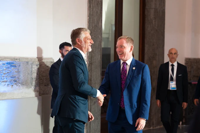 Culture Minister Chris Bryant meets Italian Culture Minister Alessandro Giuli at the G7 in Naples