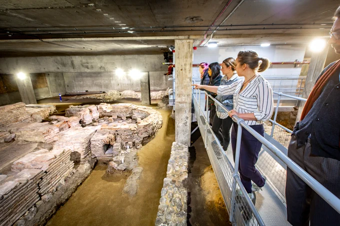 A view of the excavated Billingsgate Roman House and Baths. 