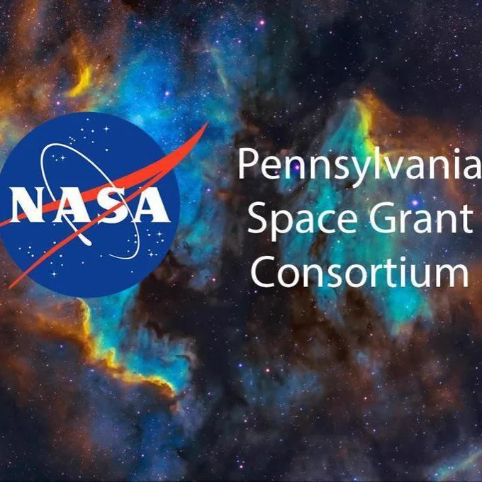 NASA Pennsylvania Space Grant Consortium text over a galaxy background
