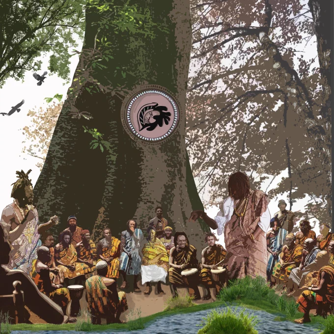 Cover art for AFA NE AFA, album by AFA NE AFA. 

Painting by GANTUS GUNTALA

Look at the faces who do see in there?