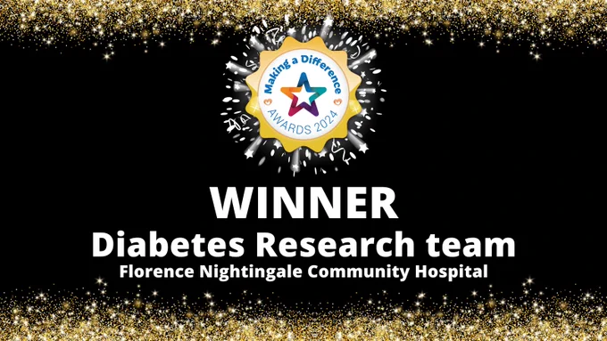 UHDB Making A Difference Award 2024 winner for the future UHDB award is the diabetes research team