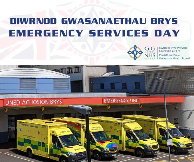 Diwrnod Gwasanaethau Brys
Emergency Services Day
Cardiff and Vale University Health Board