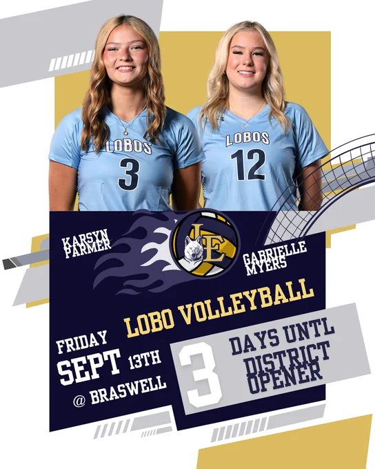 3 Days Until District Opener Karsyn #3 and Gaby #12. 