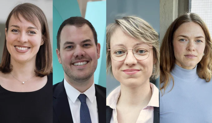 Die Junior-Fellows 2024: Franziska Boenisch, Dr. Daniel Braun, Bettina Finzel und Mareike Lisker. 