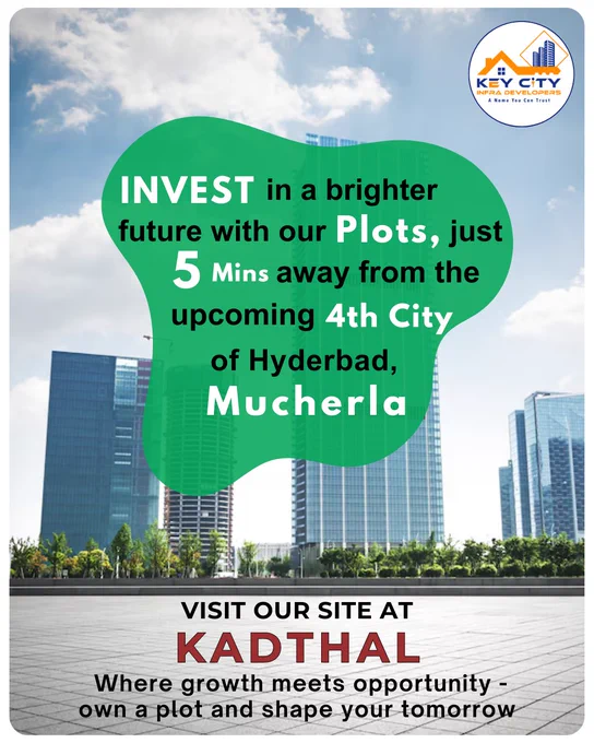 📍 Invest in Kadthal Project, Srisailam Highway, Hyderabad! 🏞 Premium open plots, 🏨 comprehensive amenities, 📈 HMDA-approved layout, 📍 proximity to Mucherla & 🚗 strategic location. Secure your dream home/investment today! 🏠 Visit: (link unavailable) or call  91 9985358899 #KadthalProject #HyderabadRealEstate #InvestInHyderabad #OpenPlotsForSale #SrisailamHighwa

https://keycityinfra.com/open-plots-for-sale-in-kadthal/