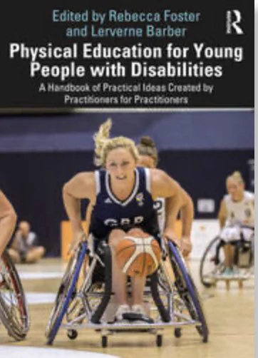 Front cover of the book with white, blond haired women in a wheelchair driving with determination to the ball. It is a competitive environment.