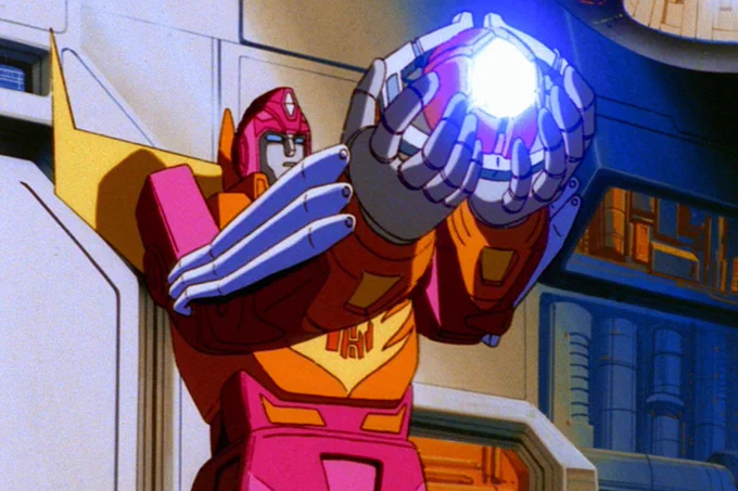 Hot Rod holding the matrix in the 1986 TF movie.
