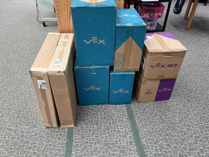 Cardboard boxes on a floor