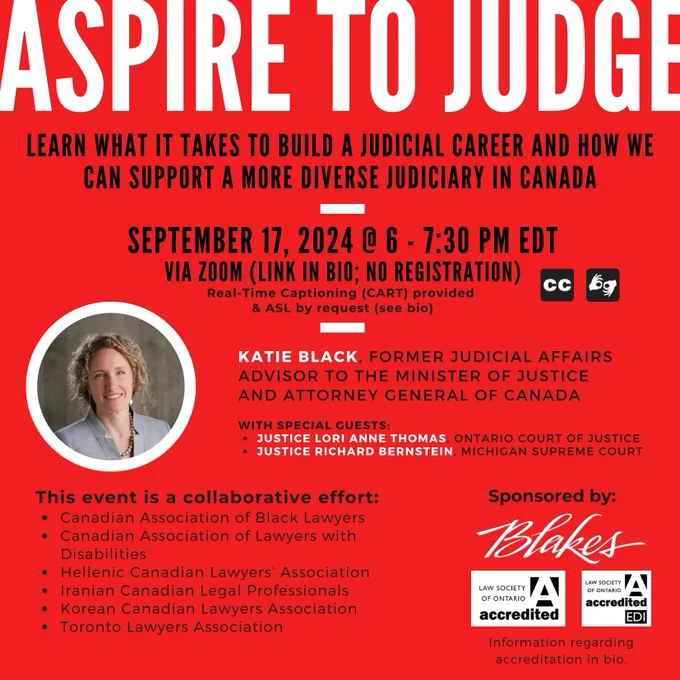 A summary of the event text appears in black and white on a red background. There is a photo of Katie Black on the left hand side of the poster.