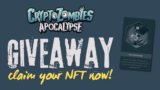 CryptoZombies Apocalypse Giveway, claim your NFT now!