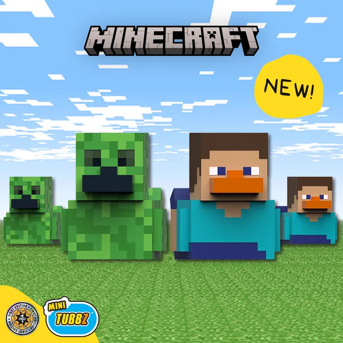 minecraft tubbz including minecraft creeper and minecraft steve as first edition tubbz and mini tubbz