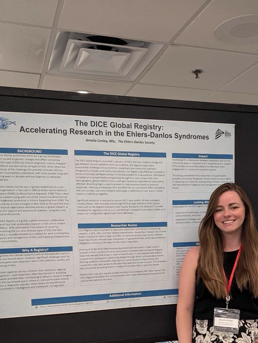 Amelia and her research poster. 